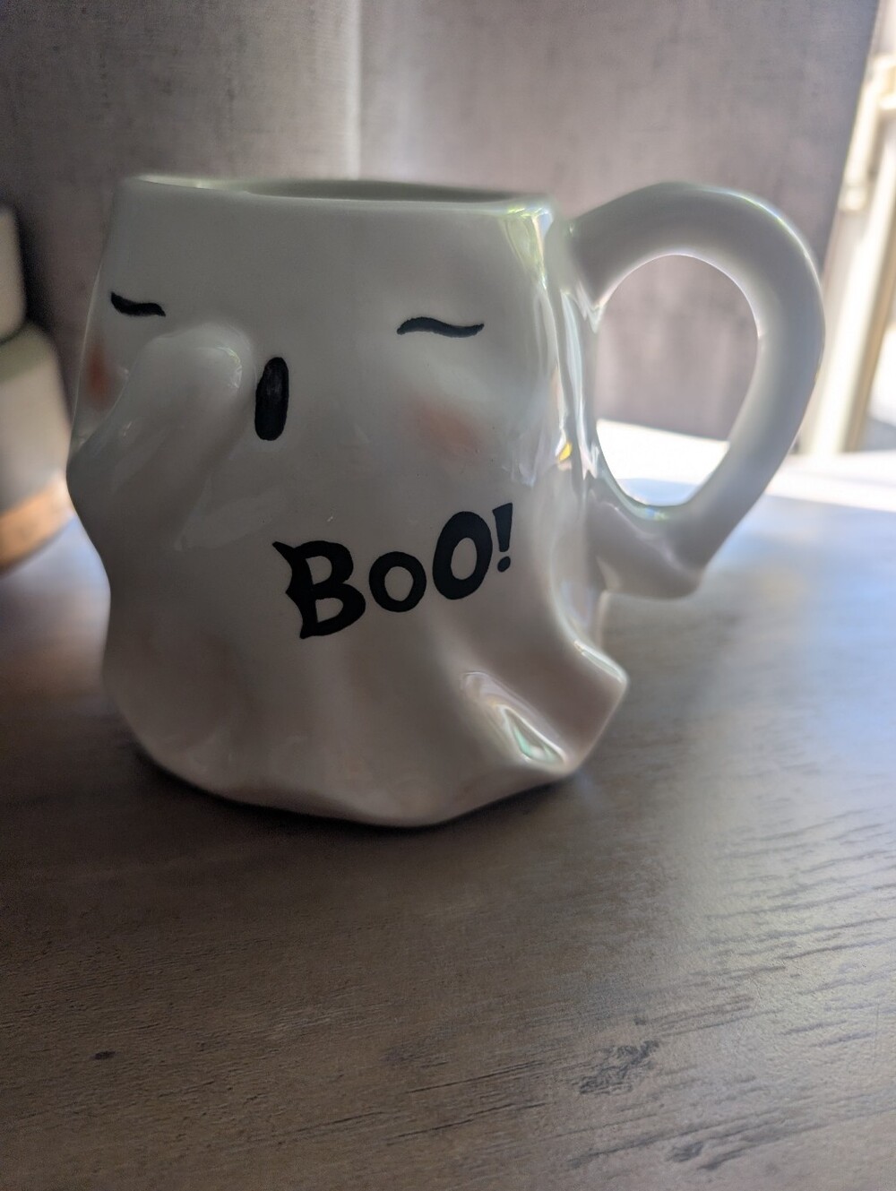 White 'Boo!' Ghost Ceramic Mug - Cute Halloween Coffee Cup
